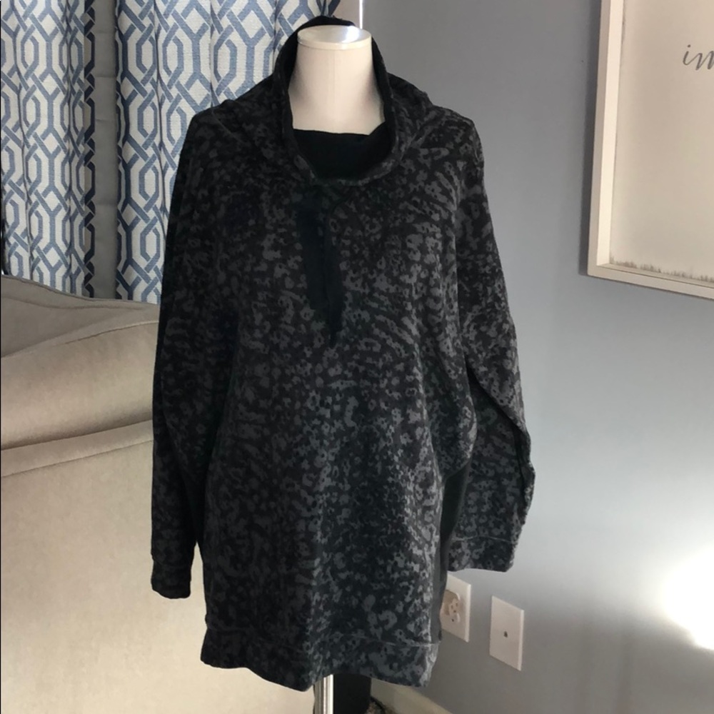 Cowl Neck Fleece Tunic Sweater